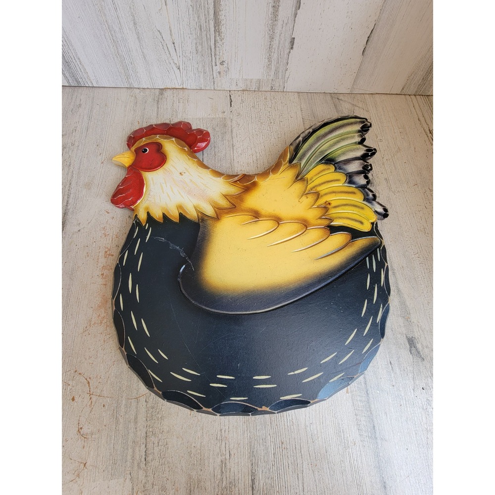 Chicken vintage wooden lazy Susan hen farm kitchen unique home decor